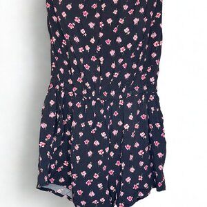 Strapless Romper Floral Print XS